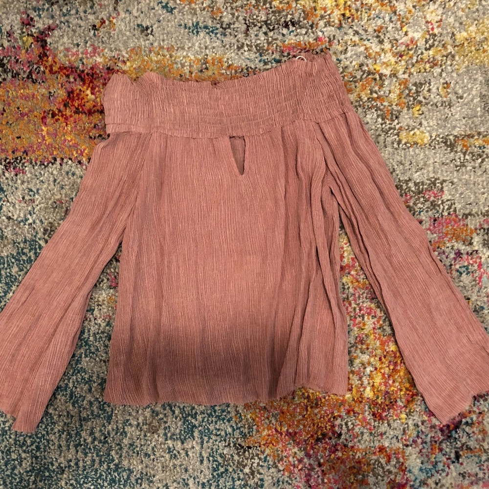 Brushed Pink Off The Shoulder Top